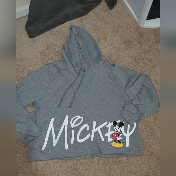Plus Size Mickey Mouse Crop Top Light Sweater - Picture 4 of 5